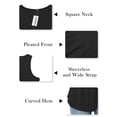 thumbnail image 5 of VOGRACE Plus Size Tee Shirts for Women Summer Floral Pleated Loose Fit Tank Tops Black 3XL, 5 of 7