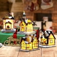 thumbnail image 4 of Christmas Decorations Village House Decor Xmas Lantern Decorative Resin House Collectible Buildings Figurine De Navidad Decoración with LED Light for Kids Set of 4, 4 of 5