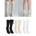 thumbnail image 2 of Spencer 3 Pack Women's Lace Socks Ruffle Ankle Socks Mesh Lace Crew Socks Cute Sexy Retro Lace Mid Calf Socks, 2 of 10