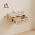 thumbnail image 3 of HOMCOM Floating Bedside Tables Set of 2, Boho Nightstands with Drawer, Oak, 3 of 10