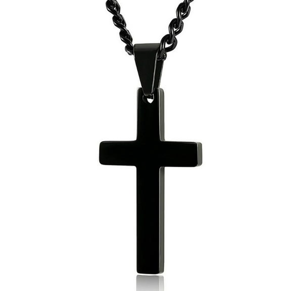 opvise Stainless Steel Cross Pendant Men Women Chain Necklace Religious Jewelry Gift