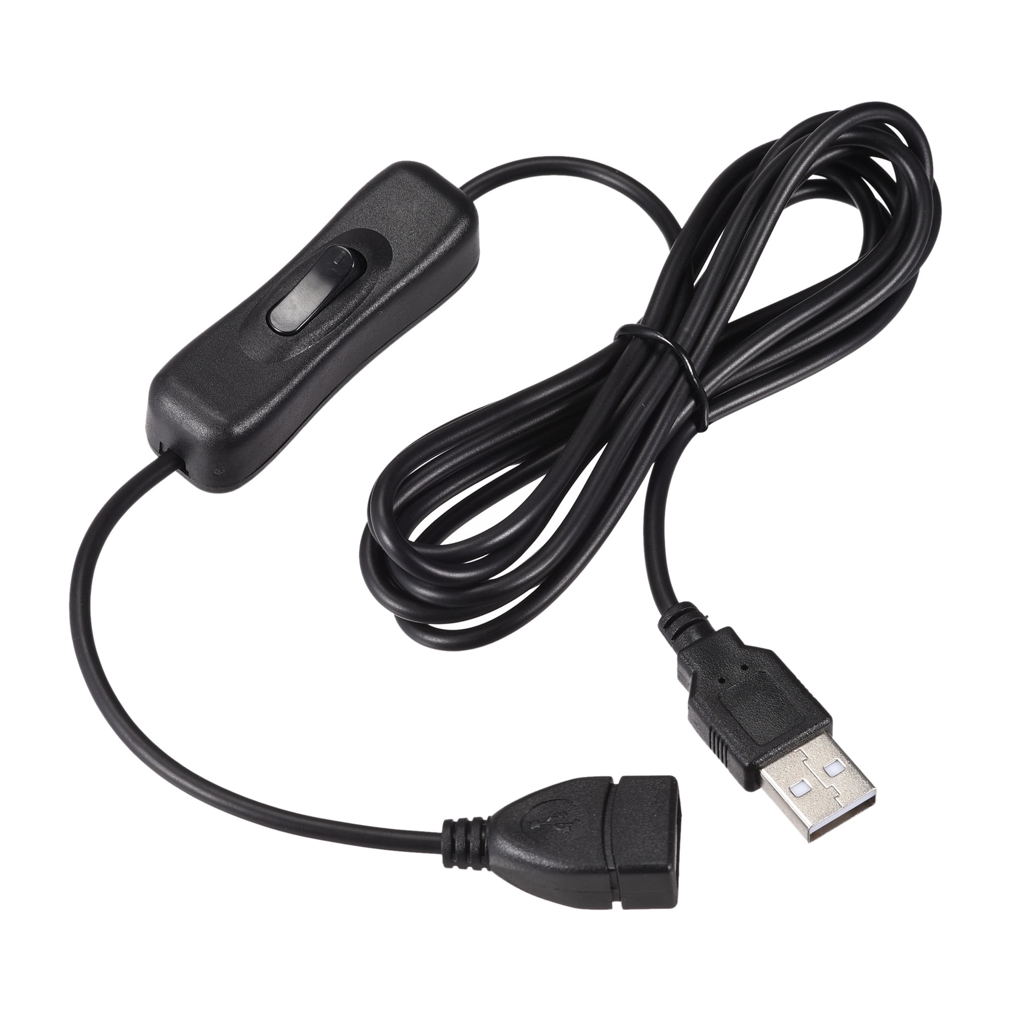 Uxcell USB Cable with ON/Off Switch USB Male to Female Extension Cord 2M Black