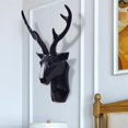 thumbnail image 3 of Cabeza de ciervo 3D decorativa-elegante cabeza de Animal escultura de pared decoración-Casa de de bienvenida decoración-geometría ciervos astas Negro perfecl Estatua de cabeza de ciervo, 3 of 8