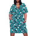 thumbnail image 1 of Vestido de cumpleaños de copas y botellas de vino tinto para mujer vestido verde ancho con cremallera ordenada, 1 of 6