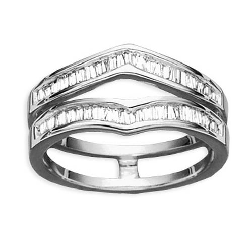 Baguette Cut Diamond Ring Guard in 14K White Gold (1/3 cttw)