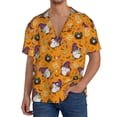 thumbnail image 3 of Naloa Halloween Witches Gnome Men's Loose Fit Cuban Collar Short-Sleeve Shirt with Button-down and Chest Pocket for Everyday Wear Outings - Medium, 3 of 7