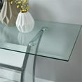 thumbnail image 3 of Furniture of America Manhattan Contemporary Glass Top Sofa Table in Glossy White, 3 of 3