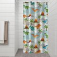 thumbnail image 2 of LightBlue Cartoon Dinosaurs Volcanoes Palms Patter Shower Curtain 36"x72" ,Bathroom Decorative Shower Curtains Set with 12 Hooks,Modern Waterproof Washable Shower Curtain, 2 of 6