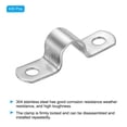 thumbnail image 3 of Uxcell 12mm Rigid Pipe Strap Clamp, 20 Pcs 304 Stainless Steel Two Hole U-shape Tube Clip, 3 of 5