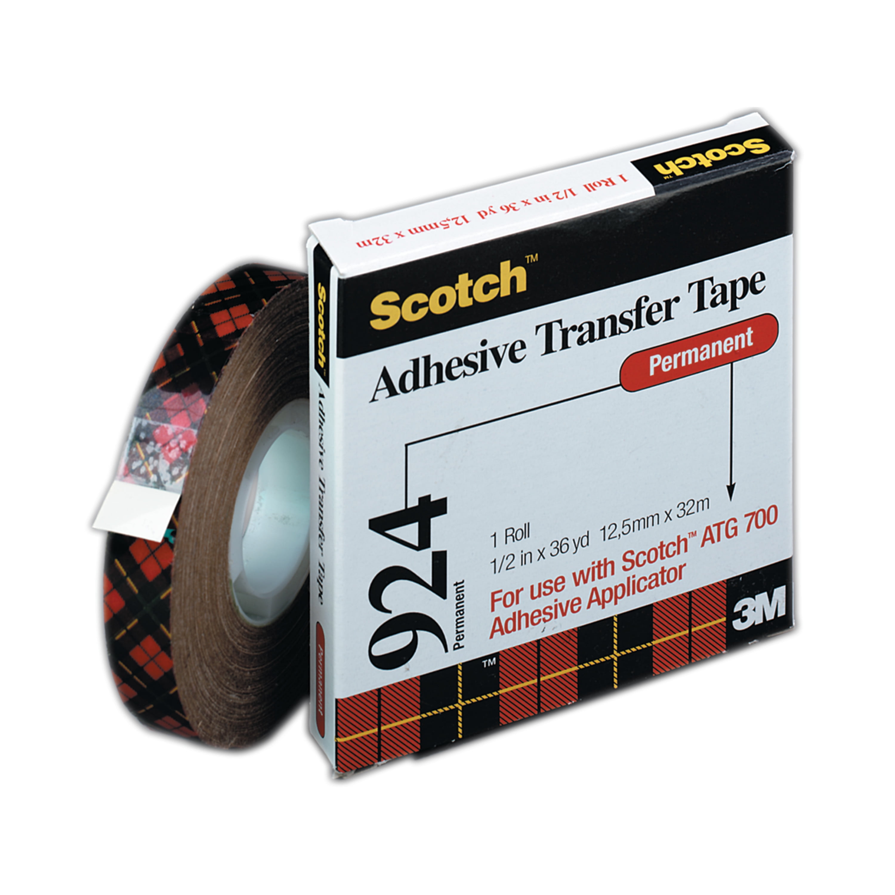 410M Scotch Double-Coated Tissue Tape 1 Inch x 36 Yards 3 Inch Core 
