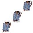 thumbnail image 4 of Blusa de manga larga Qarigey con solapa para mujer Estilo suelto Patrón Floral, 4 of 6