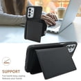 thumbnail image 5 of Allytech Detachable Magnetic Wallet Case for Samsung Galaxy A13 4G, 2 in 1 Slim Thin Wallet Case with Credit Card Slots, Shockproof Premium PU Leather Kickstand Cover Case - Black, 5 of 10