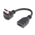 thumbnail image 2 of Cable extensor de puerto macho compatible con HDMI a codo de 90 grados de 15 cm a hembra compatible con HDMI, 2 of 3