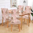 thumbnail image 2 of Yayeee 4 Pack Dining Chair Covers Stretch Parson Chairs Slipcovers Seat Protector, Pink Candy House, 2 of 6