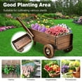 thumbnail image 4 of Costway Decorative Wagon Cart Plant Flower Pot Stand Wooden Raised Garden Planter Box, 4 of 11