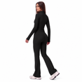 thumbnail image 4 of Veballensty Women's 2 Piece Yoga Outfit, Zip Up Long Sleeve Cropped Jacket & High Waist Flared Leggings Workout Tracksuit for Gym Running, 4 of 9
