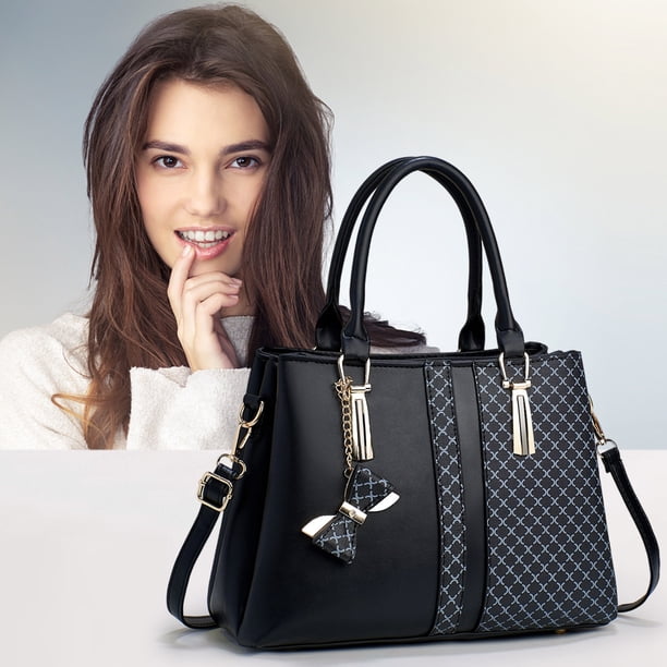 Bolso de mano para mujer, bolso de mano de gran capacidad, bolso de piel suave, elegante, con retazos, multicapa
