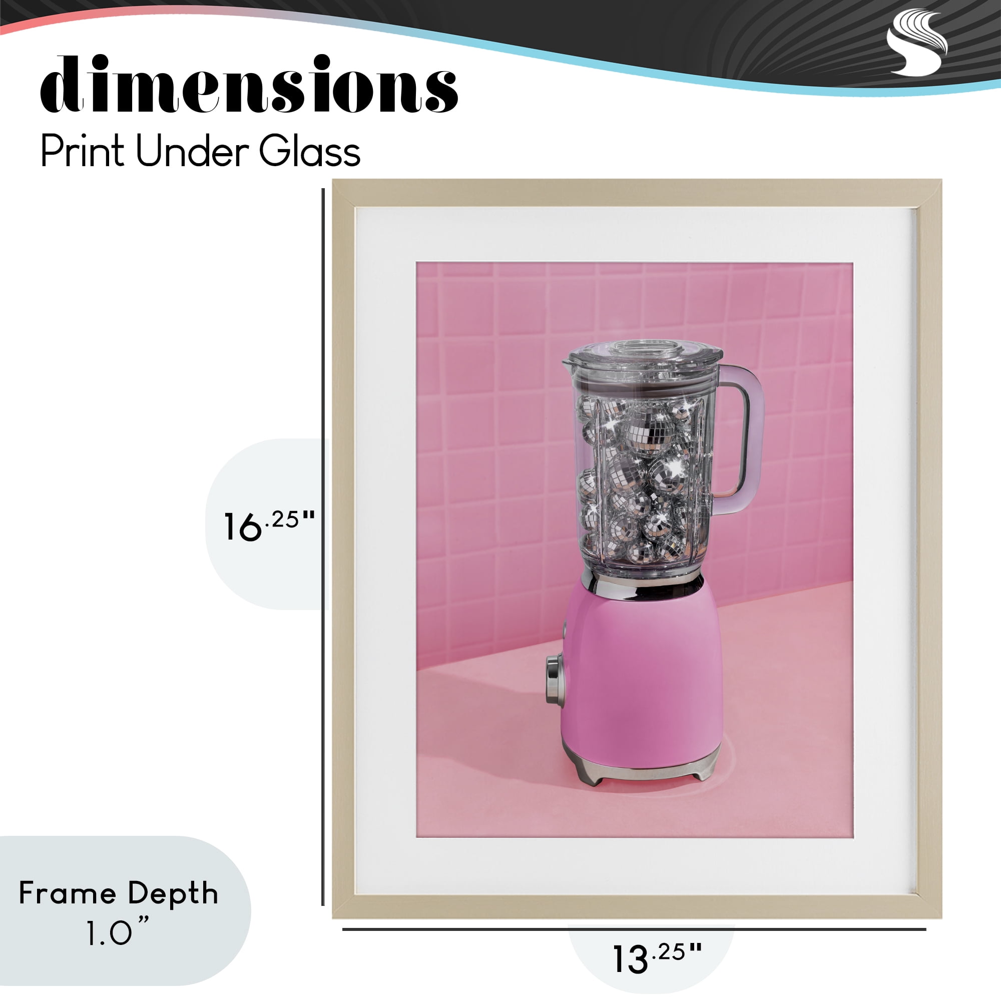 Stupell Industries Disco Drink Blender over Pink Birch Framed Print Under Glass, design by LISH Creative