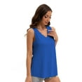 thumbnail image 5 of Womens V Neck Summer Tank Tops Trendy Casual Loose Fit Flowy Sleeveless Shirts, 5 of 6