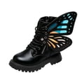 thumbnail image 2 of LvhaoGJOB Girls' Ankle Boots for Everyday Wear - Lace-Up Design, Side Zipper, 2 of 5