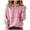 Pink, variant on Women's Sweater Hoodie 2026 Fashion Long Sleeve Knit Solid Color Hooded Sweatshirt Pullover Top