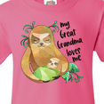 thumbnail image 4 of Inktastic My Great Grandma Loves Me Cute Sloth and Baby Youth T-Shirt, 4 of 5