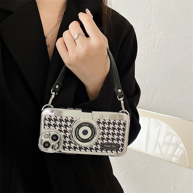 Funda de lujo 3D con pata de gallo y muñequera para iPhone, modelos compatibles 11, 12, 13 Pro Max, 14 Pro zhangyuxiang LED