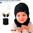thumbnail image 3 of Juego de Gorro Bufanda y Guantes de Invierno Bluelander a Prueba de Viento Negro, 3 of 4