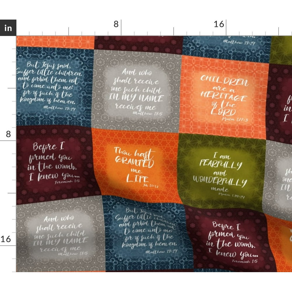 Bible Baby Quilt Cheater Panel Gender Neutral Spoonflower Fabric by the