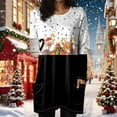 thumbnail image 4 of zaveiop Womens Christmas Round Neck Sweatshirt Long Sleeve Printed Shirt Dress Oversized Loose Fit Pullover Tops with Pockets (Black, S), 4 of 5