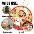 thumbnail image 3 of Funny Christmas Ornament,Chef Holding Cooking Utensils,Xmas Round Ceramic Pendant, 3 of 6