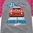 thumbnail image 3 of Hot Wheels - Drive Fast Live Free - Toddler And Youth Girls Raglan Graphic T-Shirt, 3 of 4