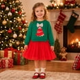 thumbnail image 2 of Gaexia Girls Christmas Dresses Long Sleeve Printed Sweatshirt Tutu Dress Toddler Kids Casual Party Outfit Holiday Celebration Winter Festive Wear, 2 of 7