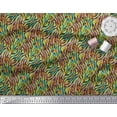 thumbnail image 2 of Soimoi Blue Cotton Duck Fabric Leopard & Tiger Animal Skin Printed Fabric 1 Yard 44 Inch Wide, 2 of 3