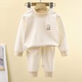 thumbnail image 6 of TOWED22 Toddler Baby Boy Fall Outfit Long Sleeve Crew Neck Contrast Color Sweatshirt Top Pant Cute Newborn Infant Waffle Clothes Size:80,Color:Khaki, 6 of 8