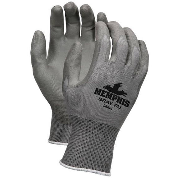 MCR 127-9666M Nylon Knitted Glove, 13 Ga, Gray - Medium