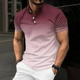 thumbnail image 4 of WREESH Men's Gradient Sport Top Buttoned Short Sleeve Shirt with Gradient Design for The Sporty and Stylish Pink, 4 of 6