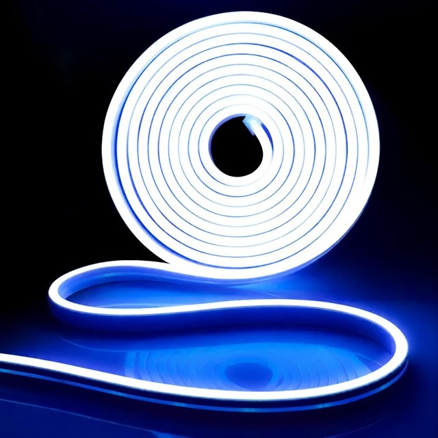 WANGQ LED Strip White 16.4ft/5m Neon Strip 12V Silicone Waterproof Flexible LED Neon Rope Light (Power Adapter Not Included)