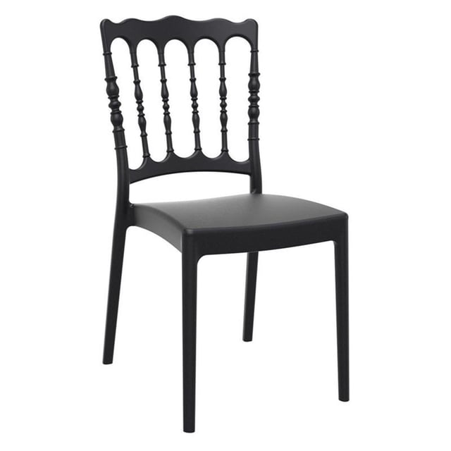Compamia Chaise de Salle à Manger de Patio Napoleon, Noire