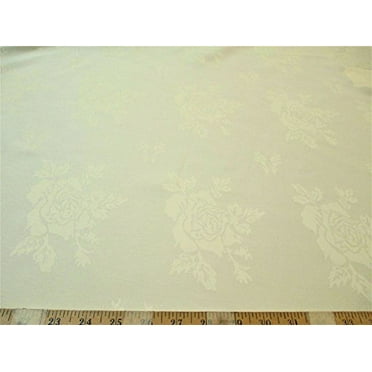 Discount Twill Tablecloth Fabric Home Decor Jacquard All Over Rose Ivory DR5