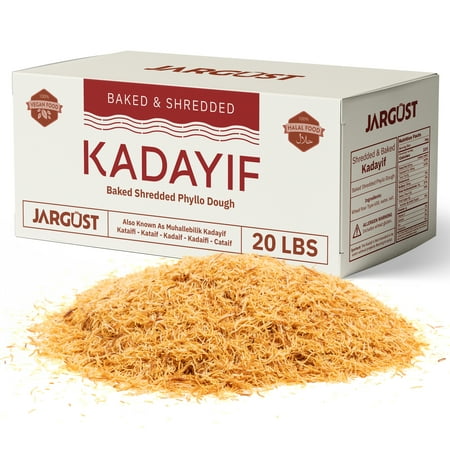 Jargust Bulk Baked & Shredded Kataifi Shredded Fillo Dough Pastry Dough 20lb Jargust Bulk Baked & Shredded Kataifi Shredded Fillo Dough Pastry Dough 20lb