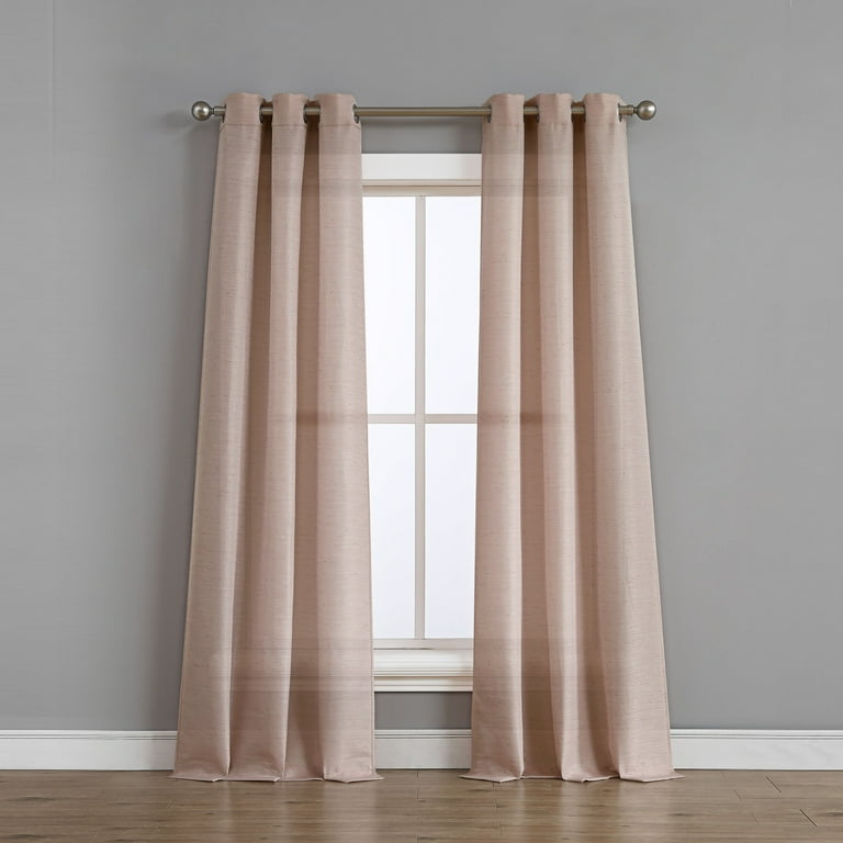 TRIBECCA home Raw Faux Silk Grommet 38 in. x 84 in. Curtain Panel 