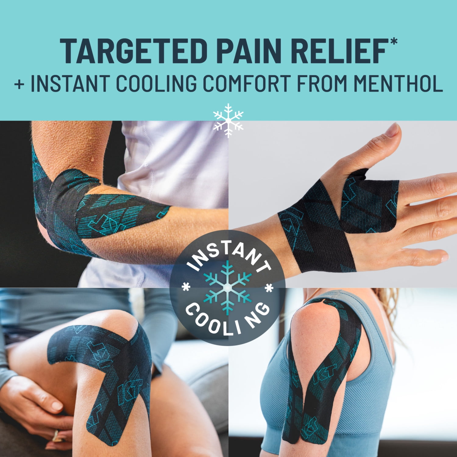 (2 pack) KT Tape Muscle and Joint Support for Everyday Pain Relief, Menthol Infused, 10 Precut Strips