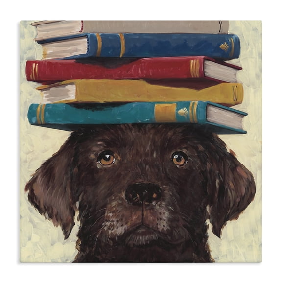 Stupell Industries Studious Abby Dog Canvas Wall Art, design by Studio Bautista