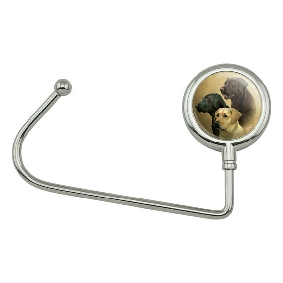 Labrador Retriever Trio Dogs Portrait Purse Bag Hanger Holder Hook