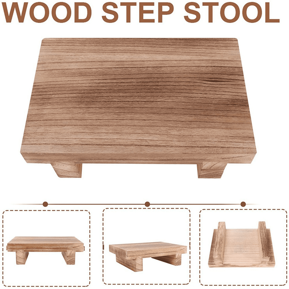 Marchepied En Bois Pour Enfants Et Adultes - Tabouret Portable Antidérapant, Capacité 350 Lbs, Pour Cuisine, Salle De Bain