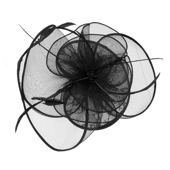 FUTUREORYY 1Pc Women Fascinators Hat Black Gauze With For Wedding 10.2X9.4X2.8In