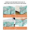thumbnail image 6 of Aqua Marble Wrap Around Bed Skirts for California King Bed 16" Drop,Bed Skirt with Adjustable Elastic Belt Dust Ruffle Bed Valance for Bedroom Modern Abstract Waves Silvery Farmhouse Bed Frame Cover, 6 of 7