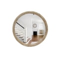 thumbnail image 2 of GDF Studio 31.50" Round Decorative Wall Mirror, Distressed Wood Beaded Frame, Farmhouse Accent Style, Natural, 2 of 8