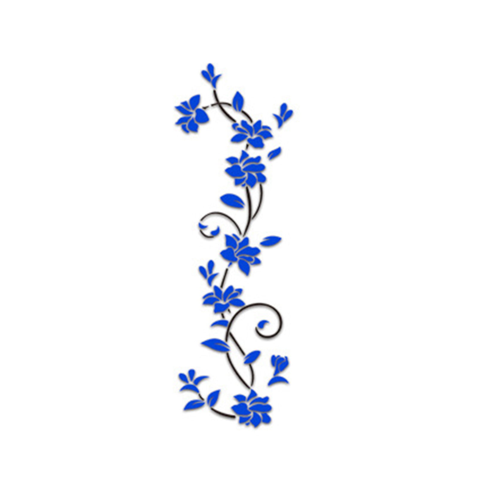 Visland DIY Acrylic Flower Vine Wall Sticker Mirror Decal for Girls Woman,3D  Wall Decor Removable Mural Wall Art Home Decor for Living Room Bedroom Sofa  TV Background -31.50 x 9.45 (Blue) 